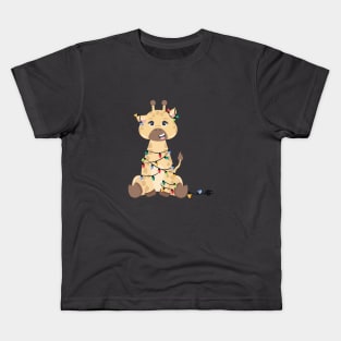 Christmas Giraffe Kids T-Shirt